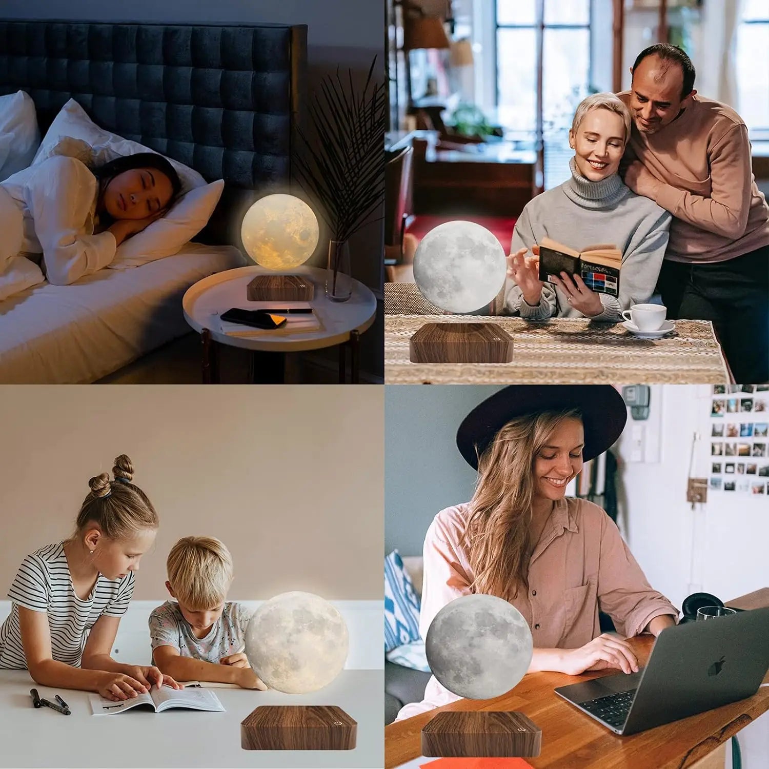 LunaOrbit — Levitating Moon Lamp with Wooden Base