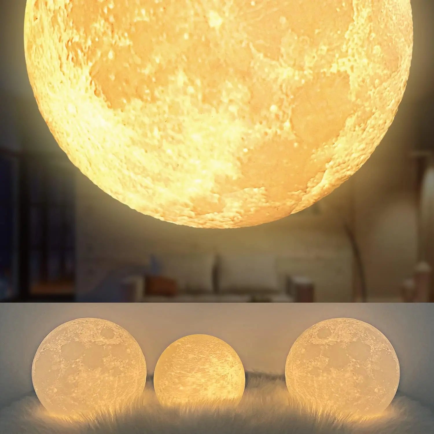 LunaOrbit — Levitating Moon Lamp with Wooden Base