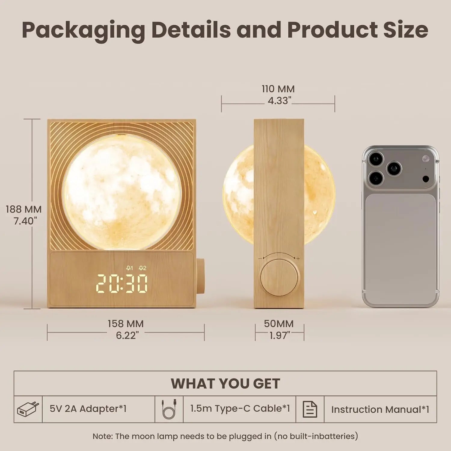 Moon Light Alarm Clock