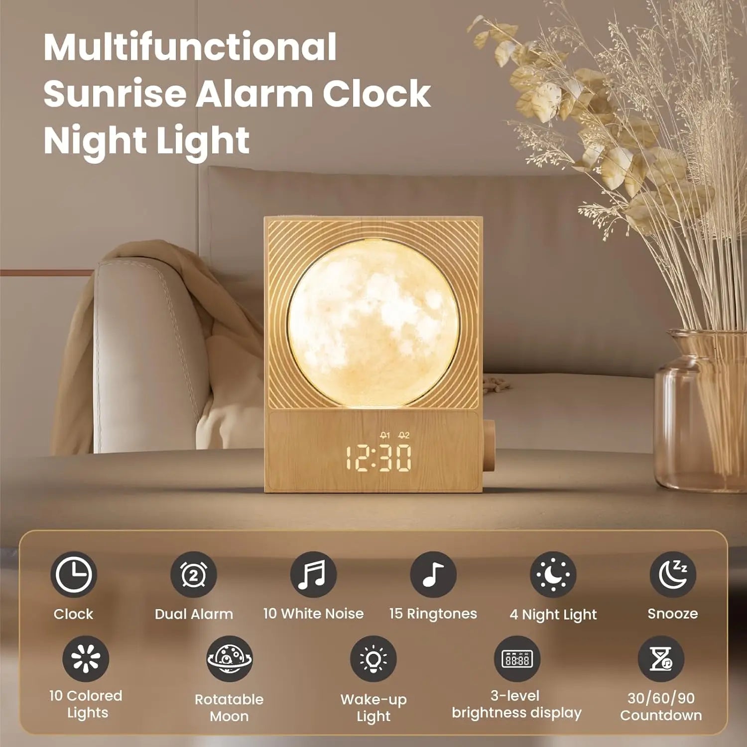Moon Light Alarm Clock