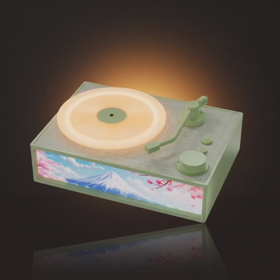 VinylAura retro bluetooth speaker & ambient lamp — product video